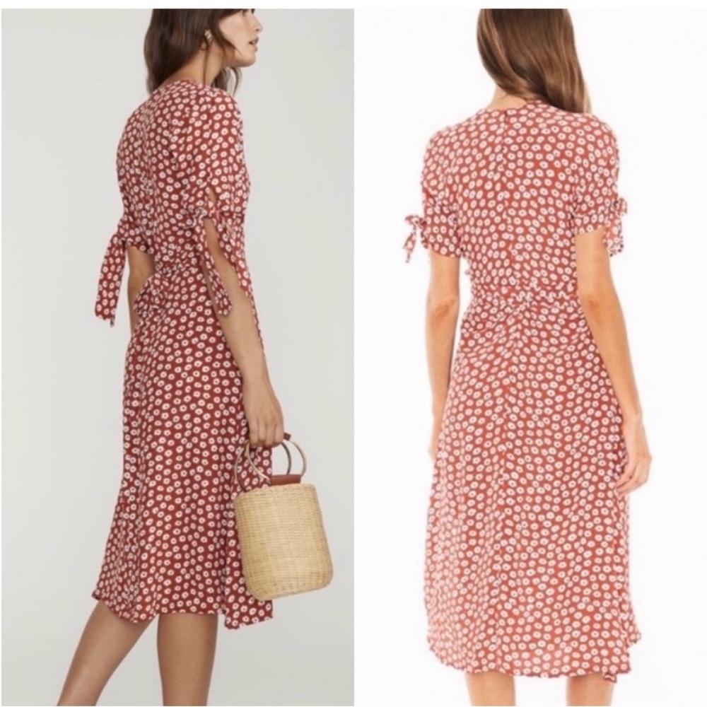 Faithfull the Brand Red Floral Midi Dress - Picture 5 of 11